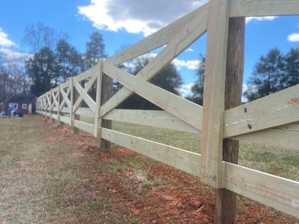 cross-buck horse fence installation | Gastonia, NC fence company | Black Label Fence, LLC