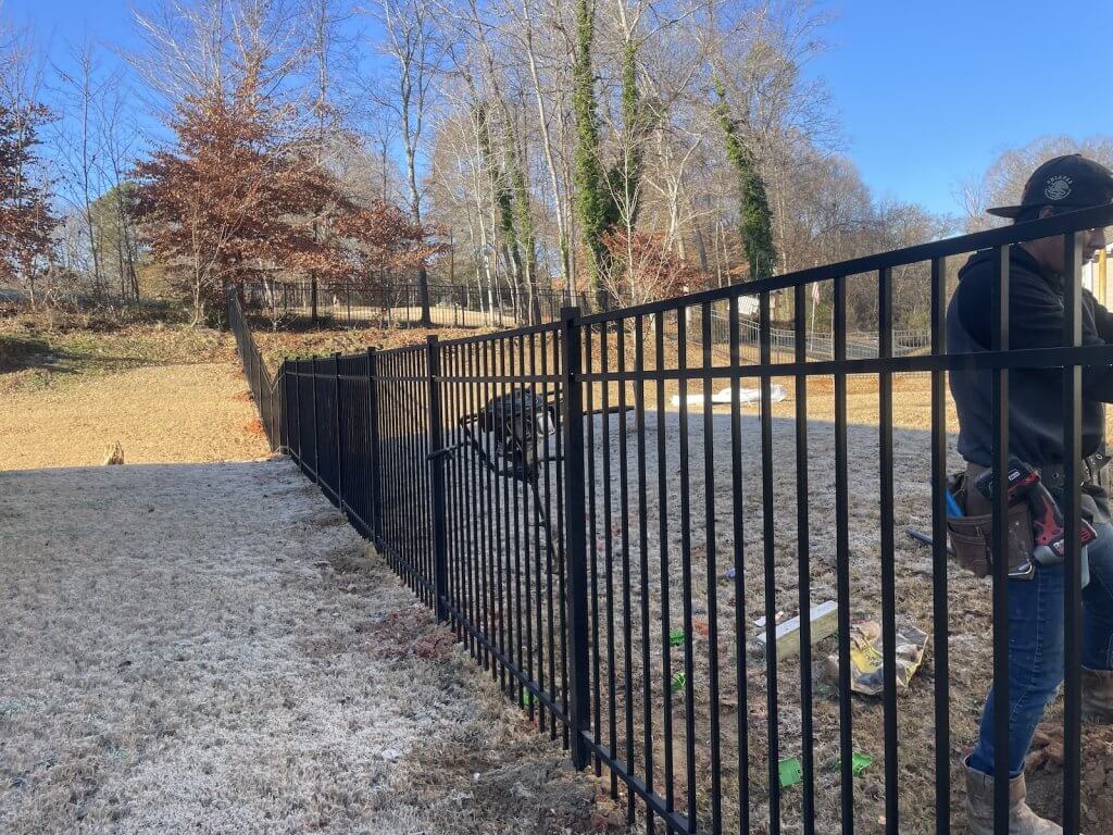 Gastonia fence company | black aluminum fence job | Black Label Fence, LLC