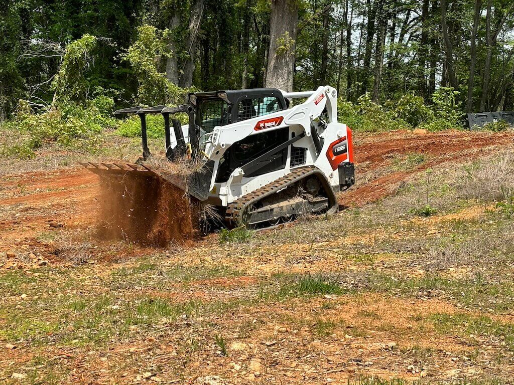 Grading near charlotte NC with a bobcat t595