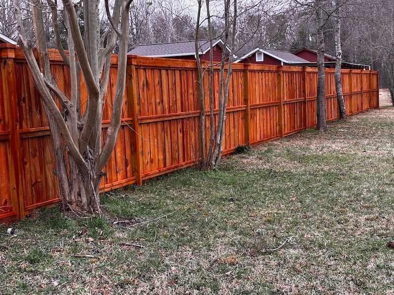 Redwood stained fence | Black Label Fnece