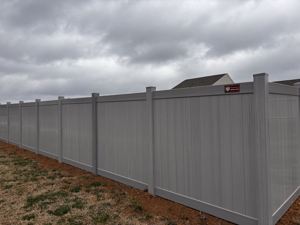 Gray color vinyl fence