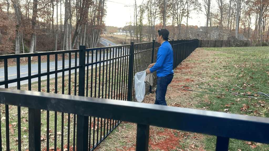 Davidson Fence Company | Black Aluminum fence installation by Black Label