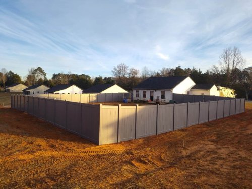gray vinyl fence