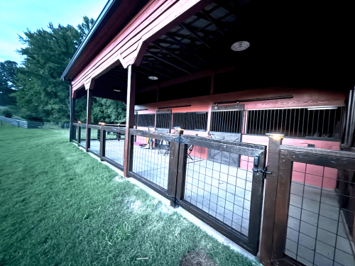 Custom fence with hog black wire